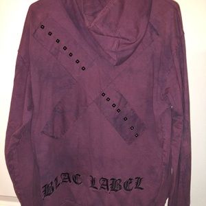 Purple black label hoodie